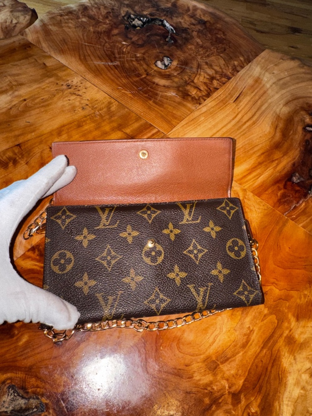 Louis Vuitton monogram vintage international trifled wallet,long brown converted - Picture 7 of 17